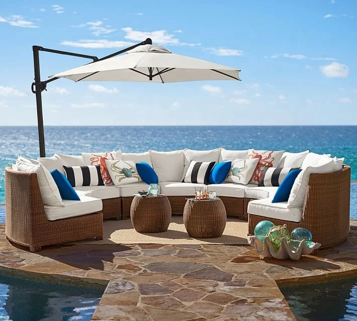 Sigma new design rattan outdoor semicircle shape sectional sofa set