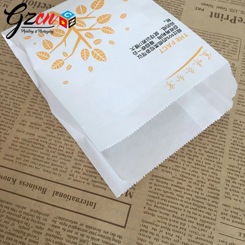 
hot sale good quality grease proof white kraft packing french fries paper bag 