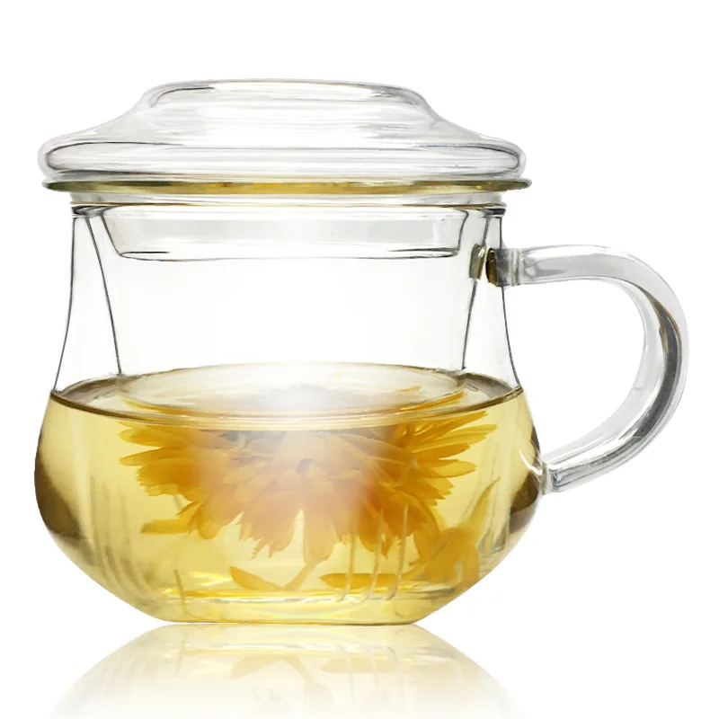 Zogift оптовая продажа многоразовая термостойкая стеклянная кружка для заваривания чая ручной работы из боросиликатного стекла 300 мл с крышкой и чайным ситечком