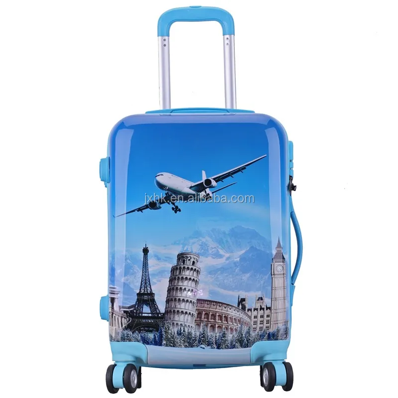 PC Film Printing Design Cabin Suitcase Hand Trolley Luggage Traveling Bags Smart Luggage