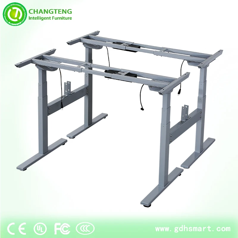 height adjustable desk frame face to face workstation adjustable table legs with linear actuator sit stand desk frame metal legs
