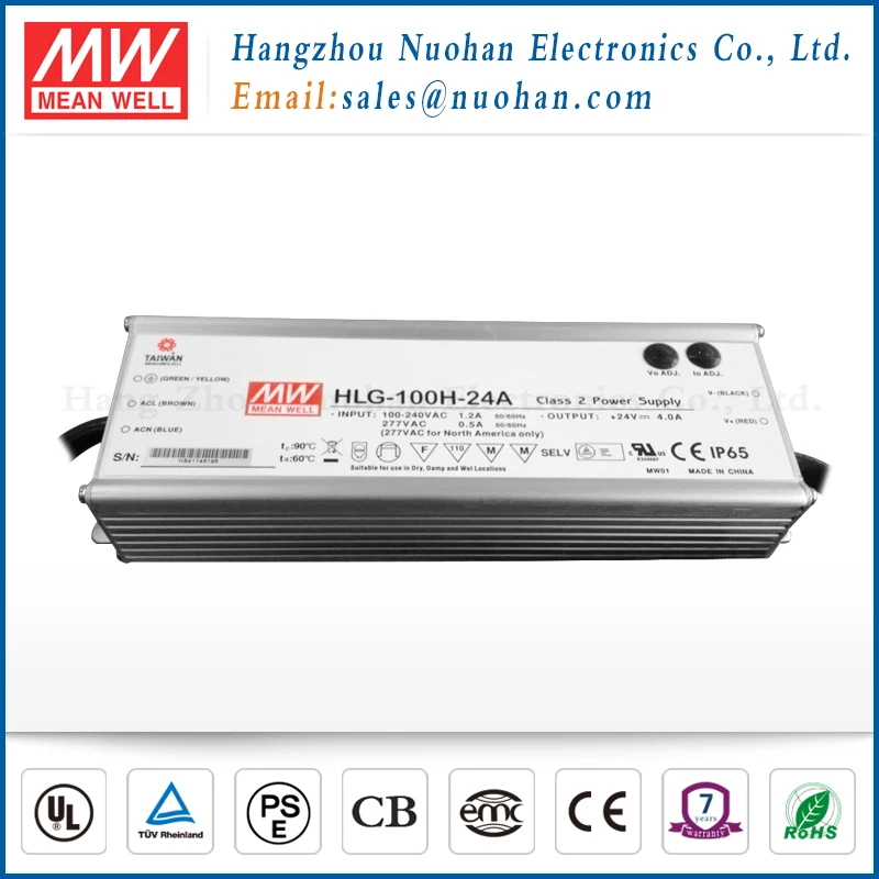 Mean well HLG-100H-24 100W 24v dimmable led driver 100w 24v driver