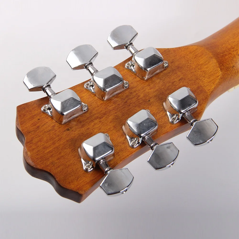 Professional Basswood Spruce natural matte 40 inch 6 Strings semi Acoustic electric guitar folk guitar for kid beginner