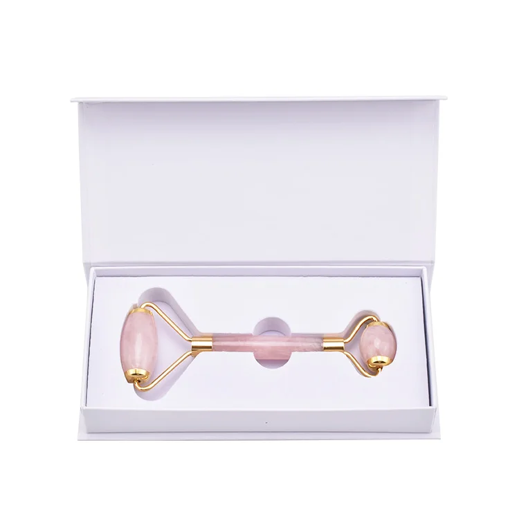 Anti Aging Facial Tools 100% Nephrite Jade Ball Roller Therapy rose jade Rose Quartz Stone roller With Metal Ear