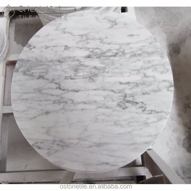 Top quality bianco carrara white marble table top