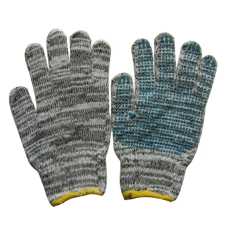 Factory Directly Provide Two Color Mixed Working Cotton Knitted Gloves