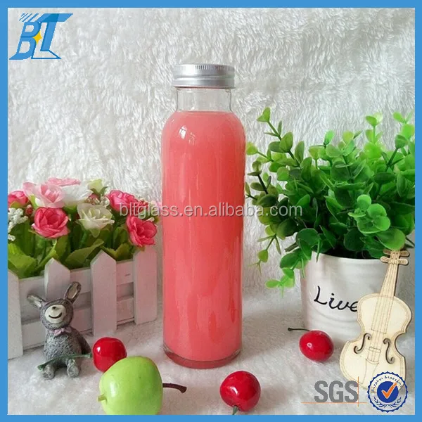 350ml Glass Bottles With Aluminium Lid Juice Water Milk Beverage Glass Bottle