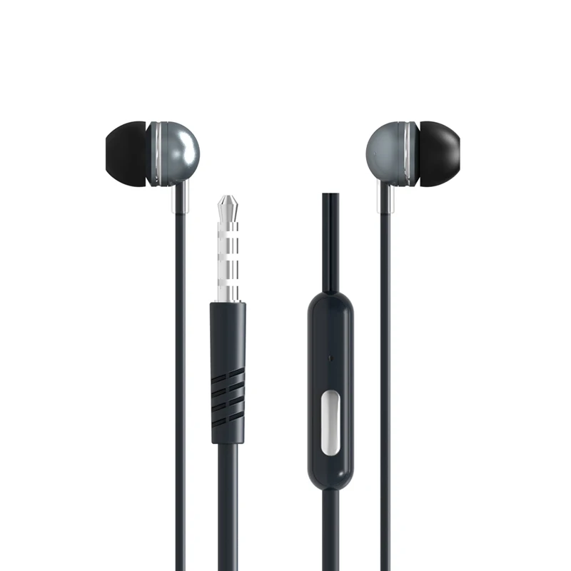 Promotional 3.5mm stereo wired in-ear metal earphone 10mm speaker sports earbud with Microphone for Iphone/Samsung/Huawei