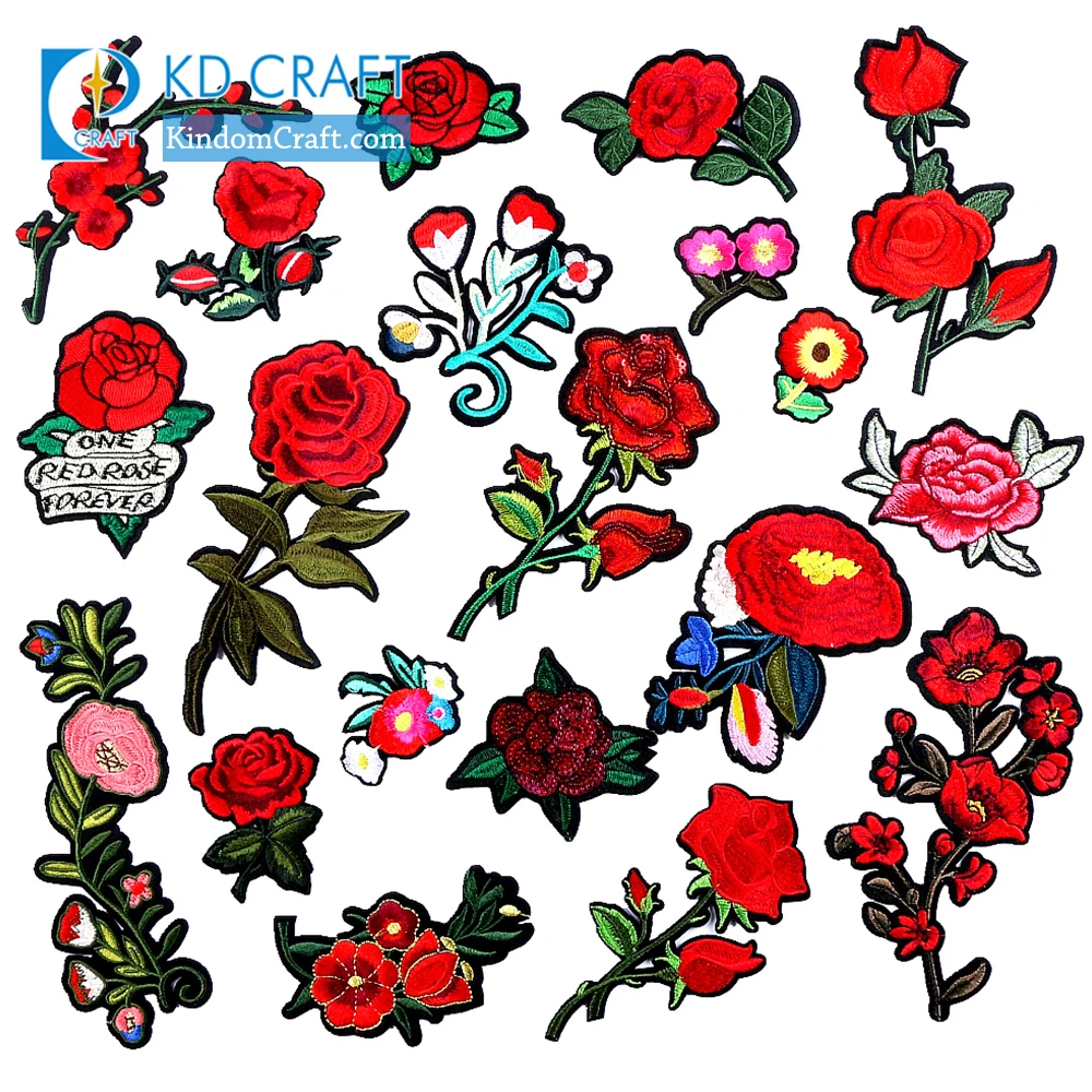 Custom made screen printed letter embossed woven boy girl scout fun sequin clothing flower logo patches for clothes no minimum
