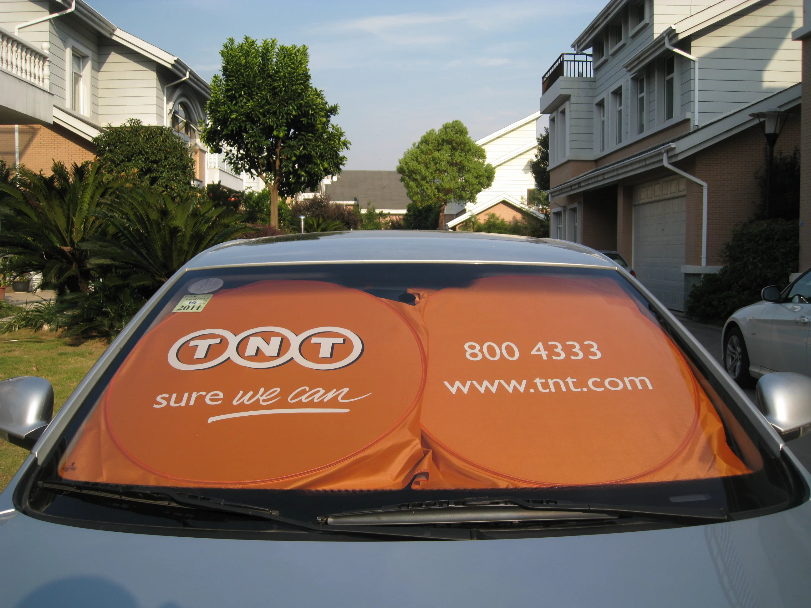
170T 190T 210T Polyester Car Sunshade With Logo For Front Windshield Window 