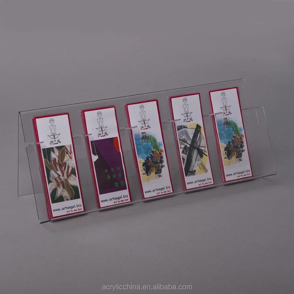 New products clear acrylic conomy bookmark display stands , plastic bookmark holder