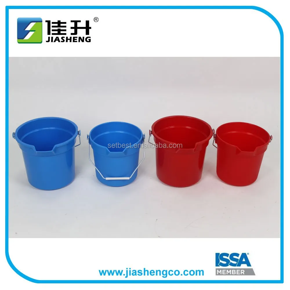10Qt 14Qt Heavy-duty Pail Plastic Cleaning Bucket embossed graduations quarts and liters 09301 & 09302