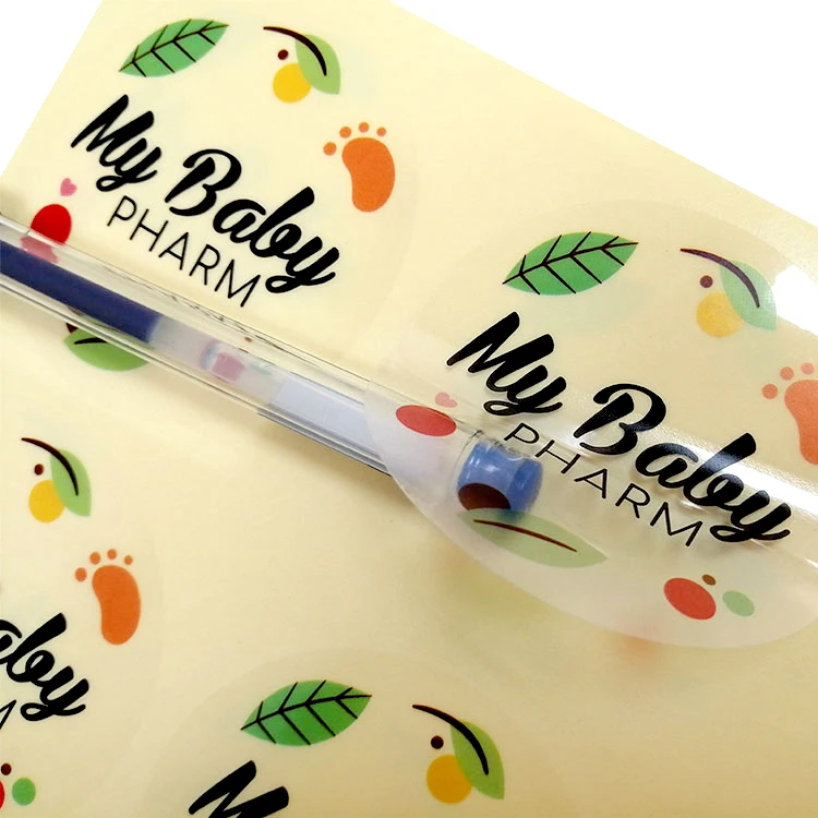 Adhesive labels printing round custom waterproof sticker logo design vinyl transparent stickers