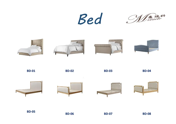 Antique linen upholstered french weathered oak frame bed