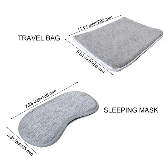 5pcs Travel Pillow Set for Business Trip, Inflatable Neck Pillow travel kit include slipper eyemask earplug
