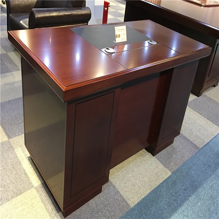 Mdf Veneer Executive Office Furniture Solid Wood Computer Table Boss Office Desk