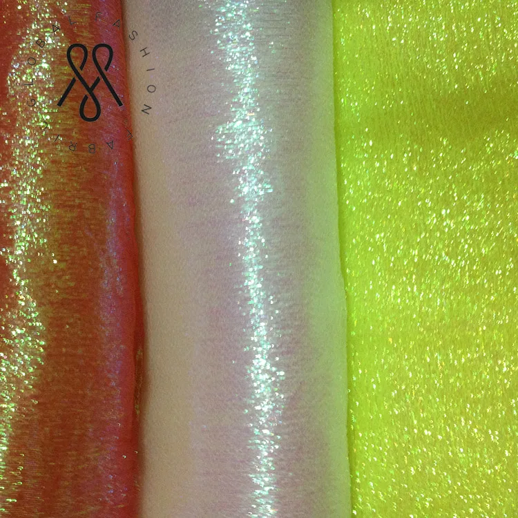 Wholesale High Quality Bridal Cheap Rainbow Crystal Organza Fabric