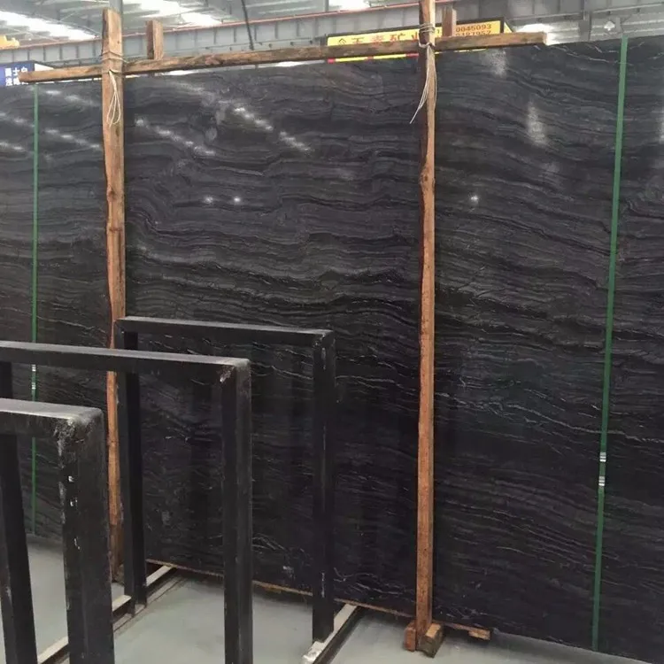 Low Price Great Quality Chinese Zebra Tree Black Forest Marble Tile On Sale