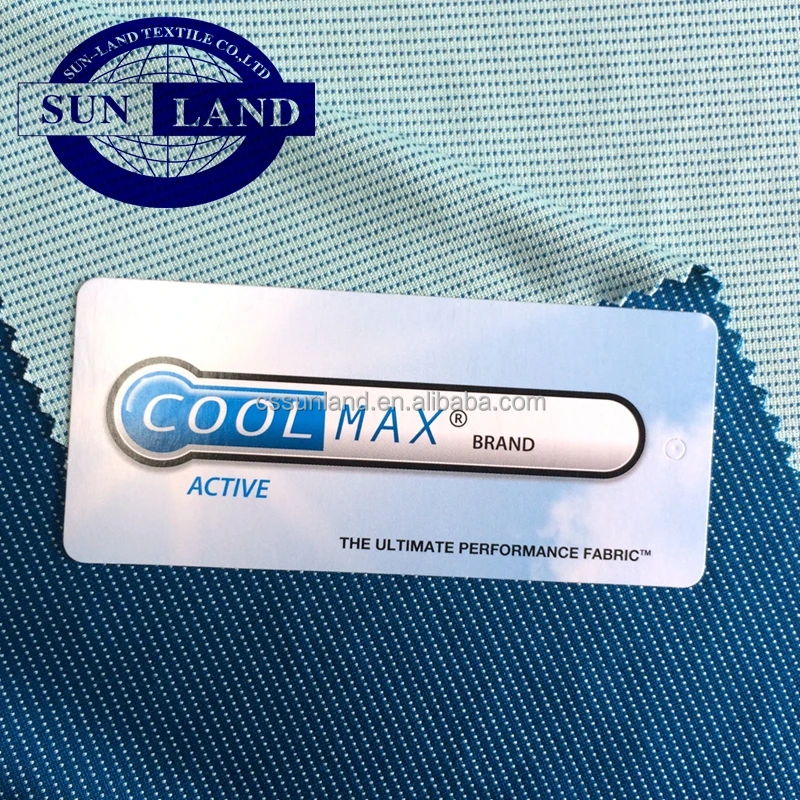 moisture wicking fast drying coolmax bamboo charcoal double-sided knit interlock fabric