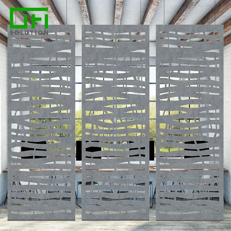 Eco-Friendly PET Acoustic Panels Fireproof Sound Insulation Hanging Polyester Acoustic Carved Panels