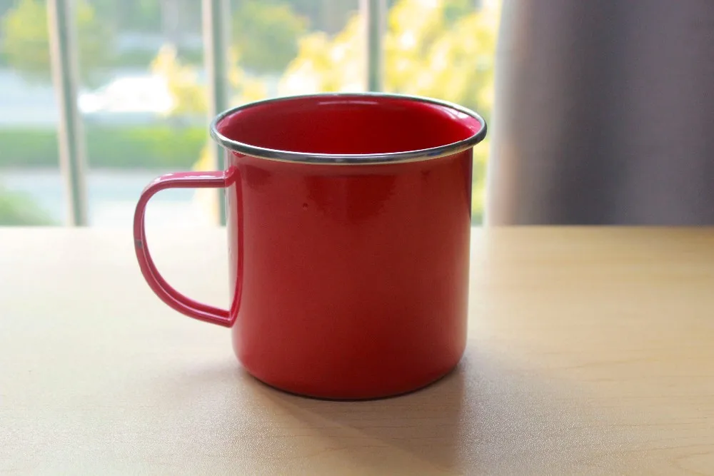 Hot Sales Custom Logo Printing Metal Sublimation Enamel Coffee Mugs Outdoor Camping Enamel Mug Vintage