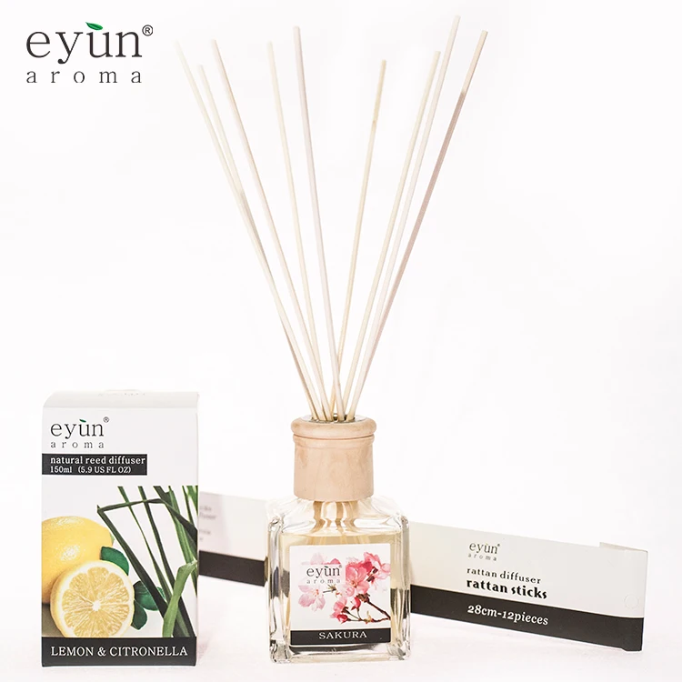 Eyun Hot New Product A51 150ml Glass Bottle Fragrance Wood Stick Reed Diffuser for Gift Set