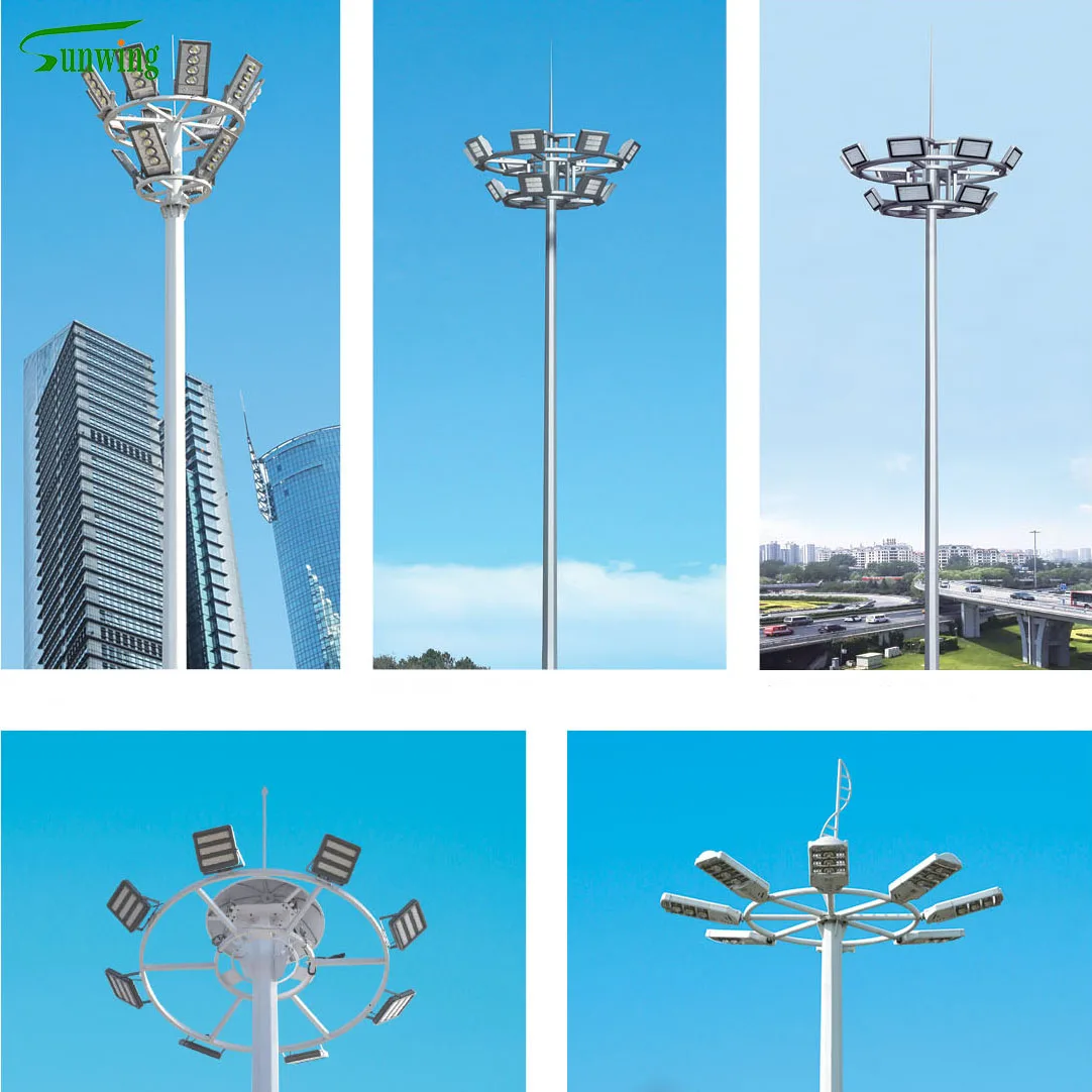 10m 12m 15m 18m 20m 25m 30m Aluminum Pneumatic Telescopic Antenna Steel Polygonal High Mast Light Pole
