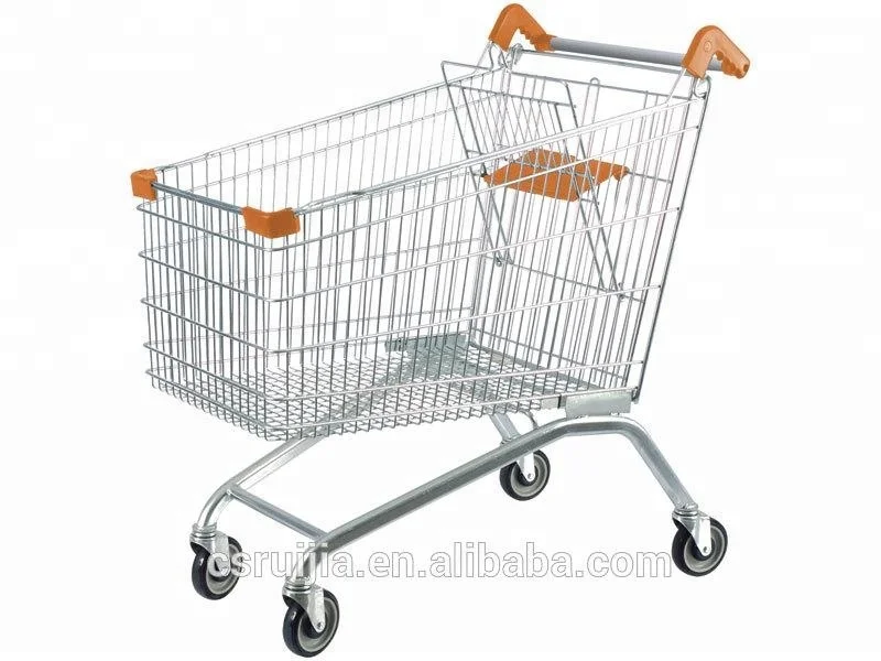 
Factory direct sale New design metallic carts supermarket trolleys with four wheels 