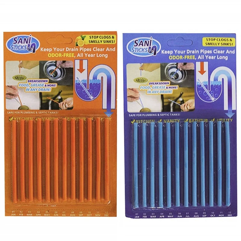 Keeps Drains And Pipes Clear And Odor Free Drain Cleaner, sani drain stickscleaner and deodorizer
