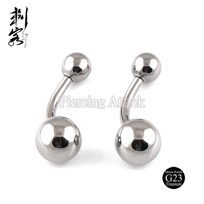 G23 Titanium Both Sides Internally Threaded Free Belly Button Rings