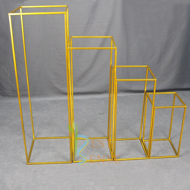 Rectangular Iron wedding flower frame stand set for table Centerpiece