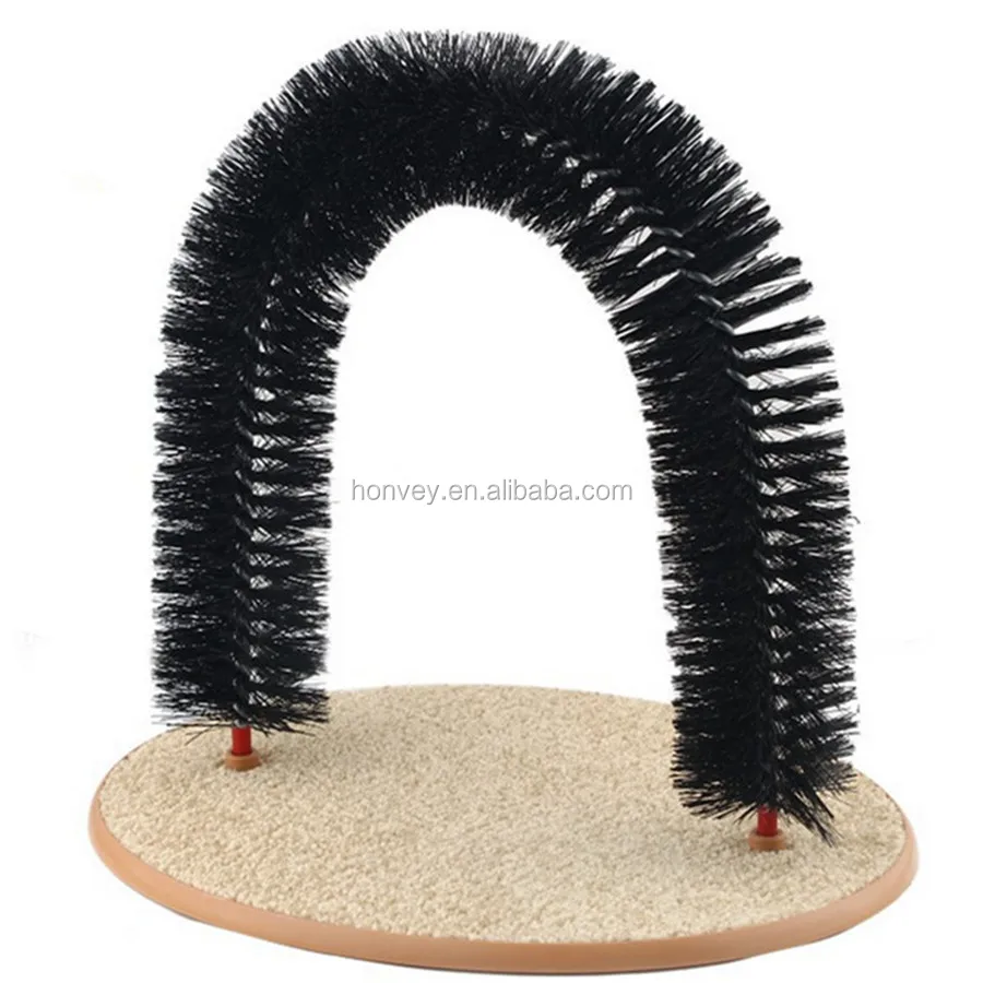 
Pet Cat Arch Self-Groomer and Massager - Groom Toy Pet Cat Scratcher Toys Fur Grooming Brush 