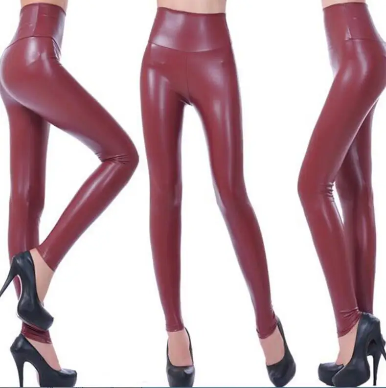 women leggings faux leather high quality slim leggings plus size High elasticity sexy pants leggins XS-L leather boots leggings