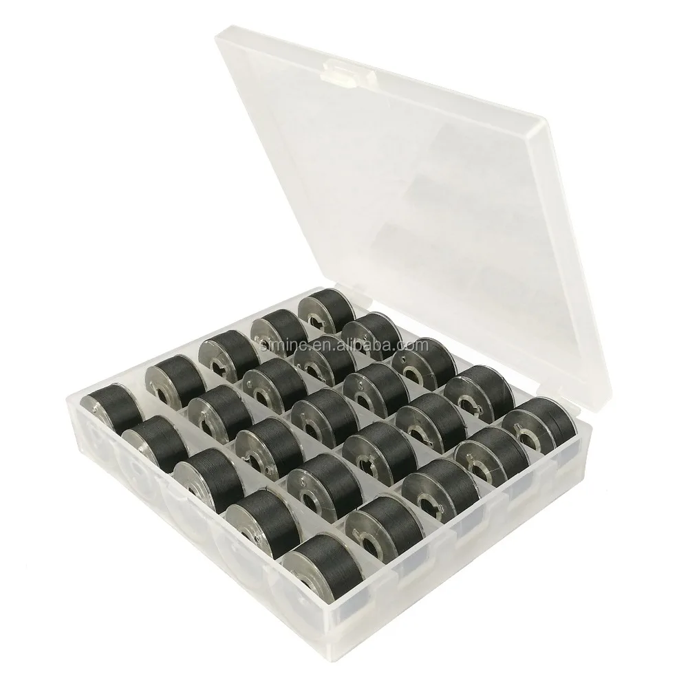 
Prewound bobbins embroidery thread in Bobbin Box Organizer for home/commercial embroidery machines 