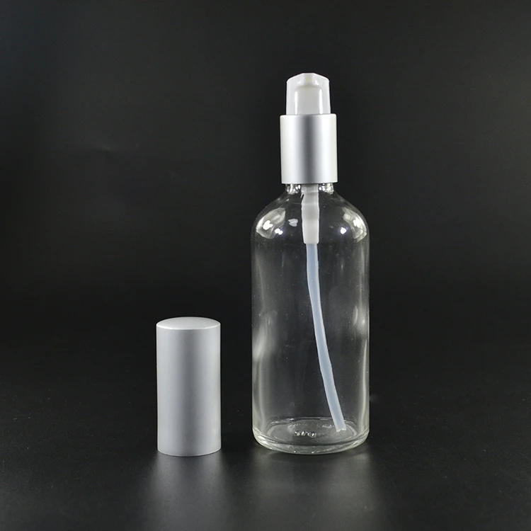 5ml 10ml 15ml 20ml 30ml 50ml 60ml 100ml 120ml clear amber green blue glass cosmetic bottle with lotion pump cap wholesales