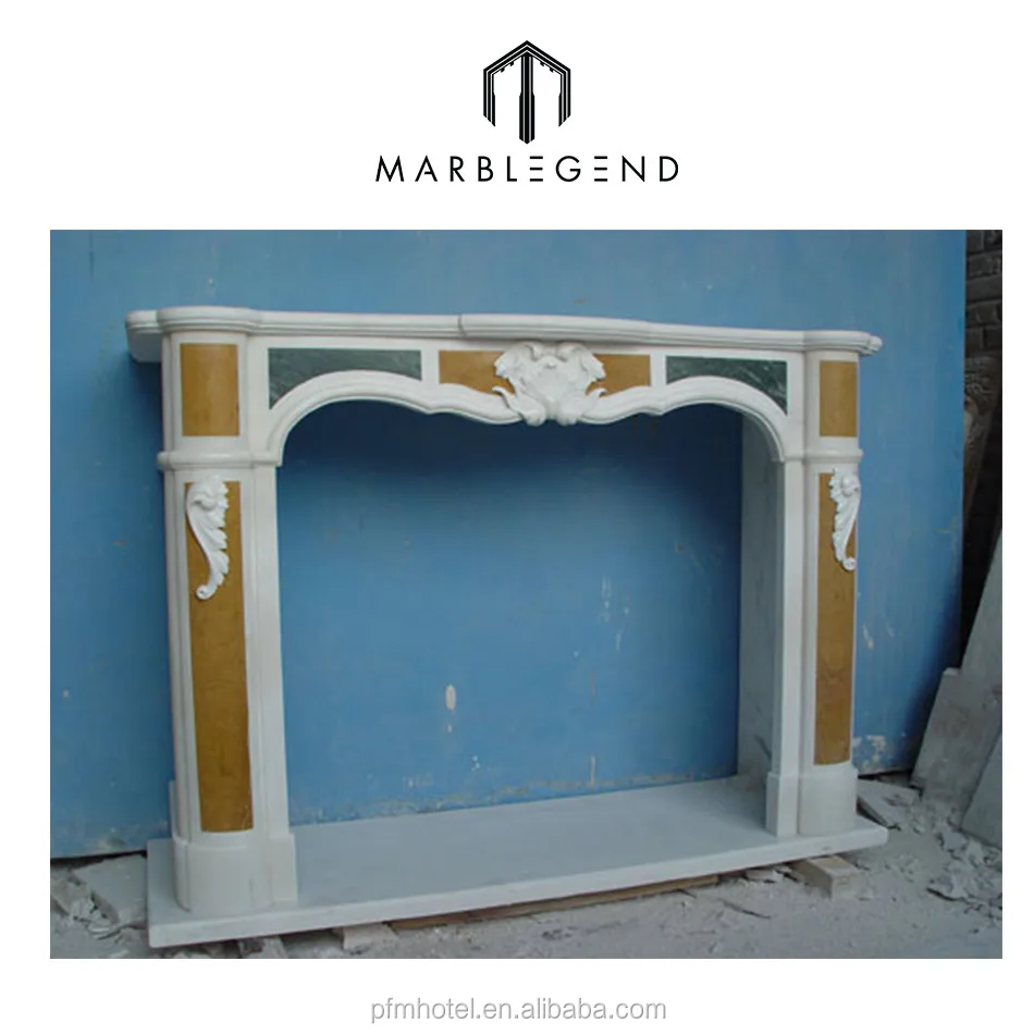 PFM Indoor Used Hand Carved marble fireplaces mantel