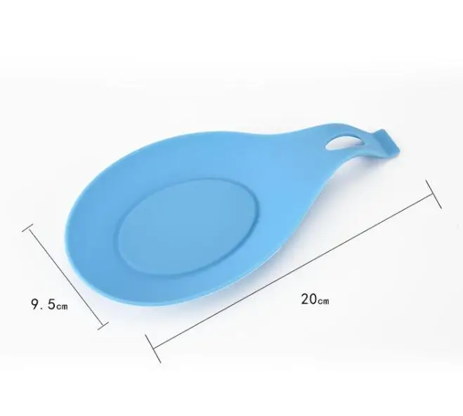 K39  Kitchen Silicone Spoon Rests Mat Holder Heat Resistant Dish Spoon Pad