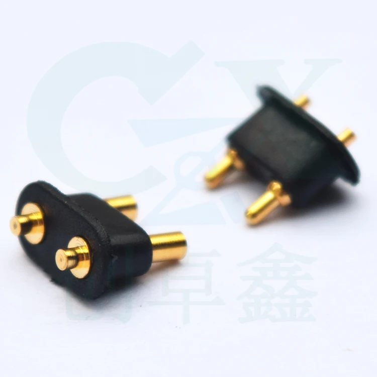 copper gold plating high quality 2pin magnetic pogo pin  connector