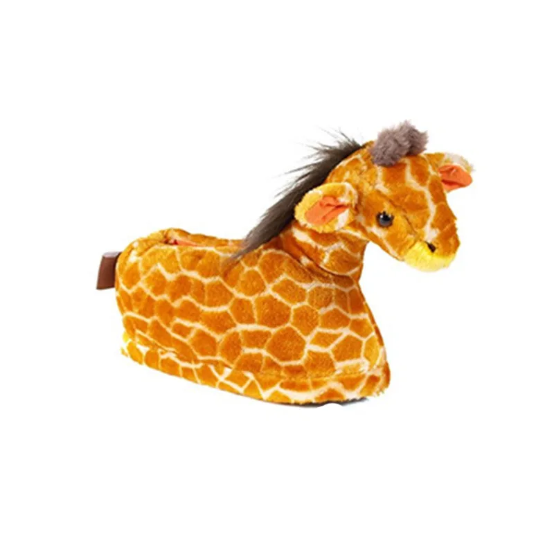 Womens and Mens Plush Animal Giraffe Slippers
