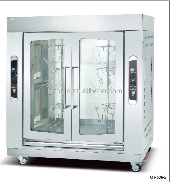 CE Approved Gas Big Output Chicken Rotisserie Machine With Two Doors For Sale