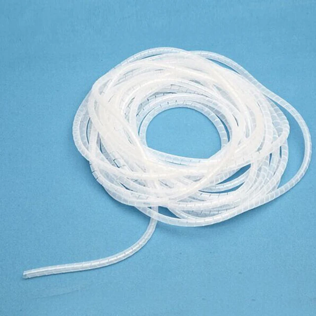 High Quality Spiral Wrapping Band PE Material 6/8/10/12/15/20MM Diameter White Black Color Pack of 10 Meter Per Roll