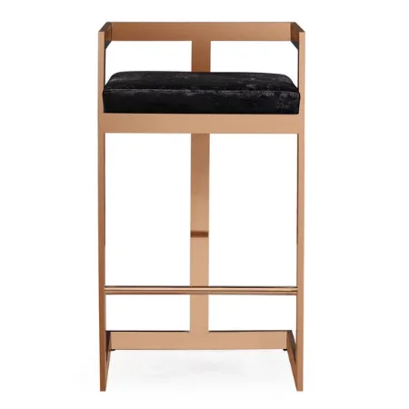 Black Velvet Counter Stool rose gold stainless steel frame bar stool with armrest