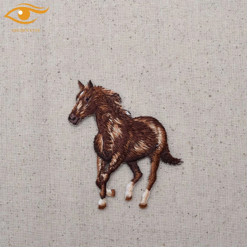 Newest Design ECO Friendly Iron On Horse Embroidery Patch Garment Patches