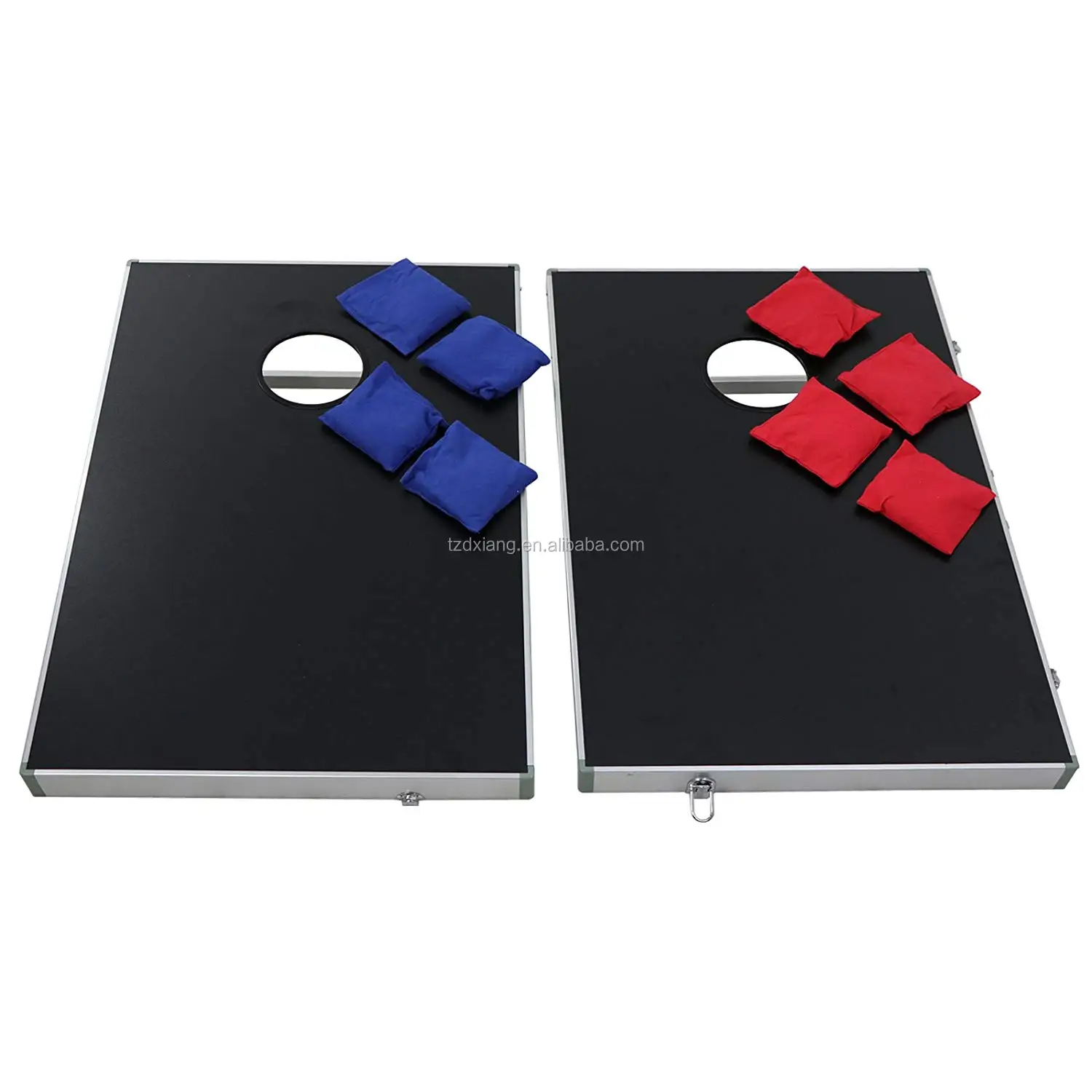 Cornhole PRO Regulation Size Bean Bag Toss Game Set - Foldable (Black, LED and Red & Blue designs)