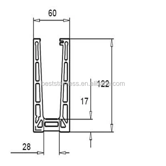 Aluminium Fascia Mount Base Profiles for Glass Balustrade