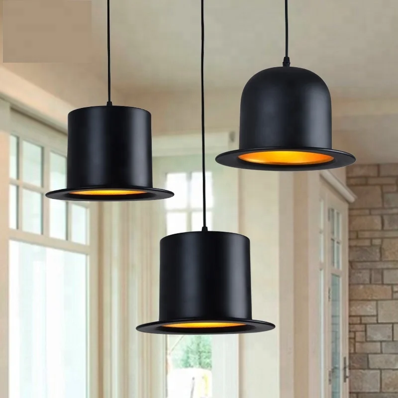 American simple hat chandelier creative chandelier black luminaire chandelier