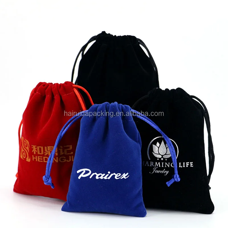 Velvet Pouch Small Reusable Custom Jewelry Drawstring Jewelry Bag
