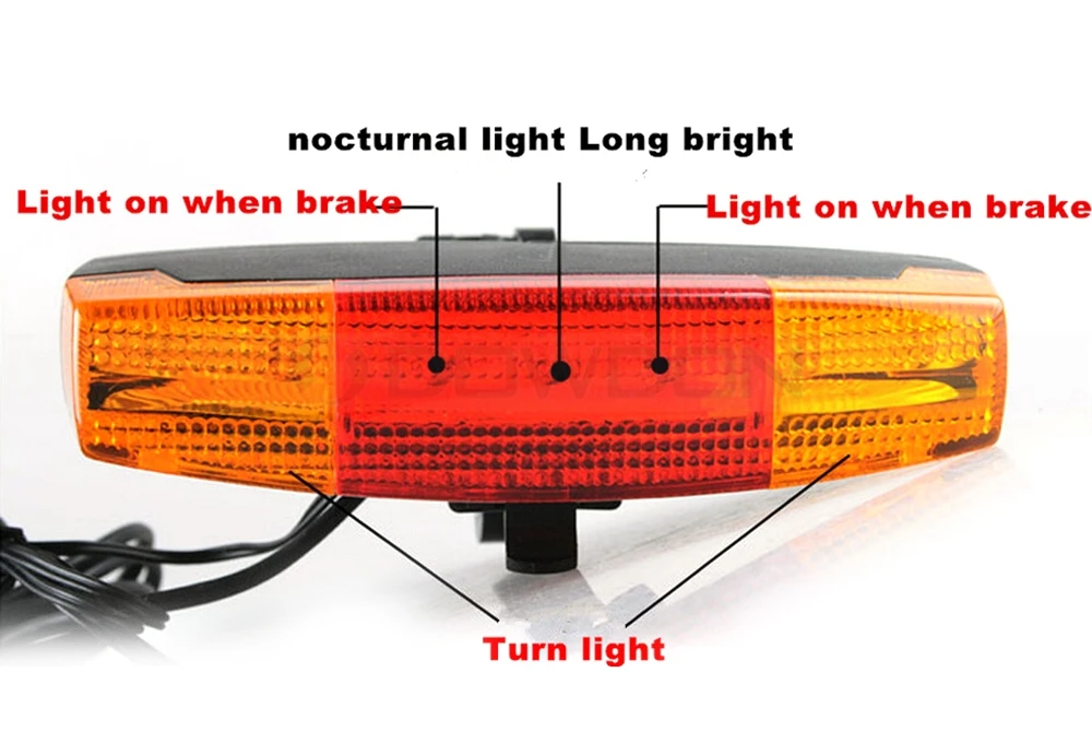 3 In 1 Electric Horn 7 LED Cycling Bicycle Turn Signal Brake Tail Light
