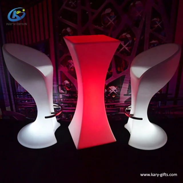 Outdoor Plastic High Bar Furniture LED Bar Table