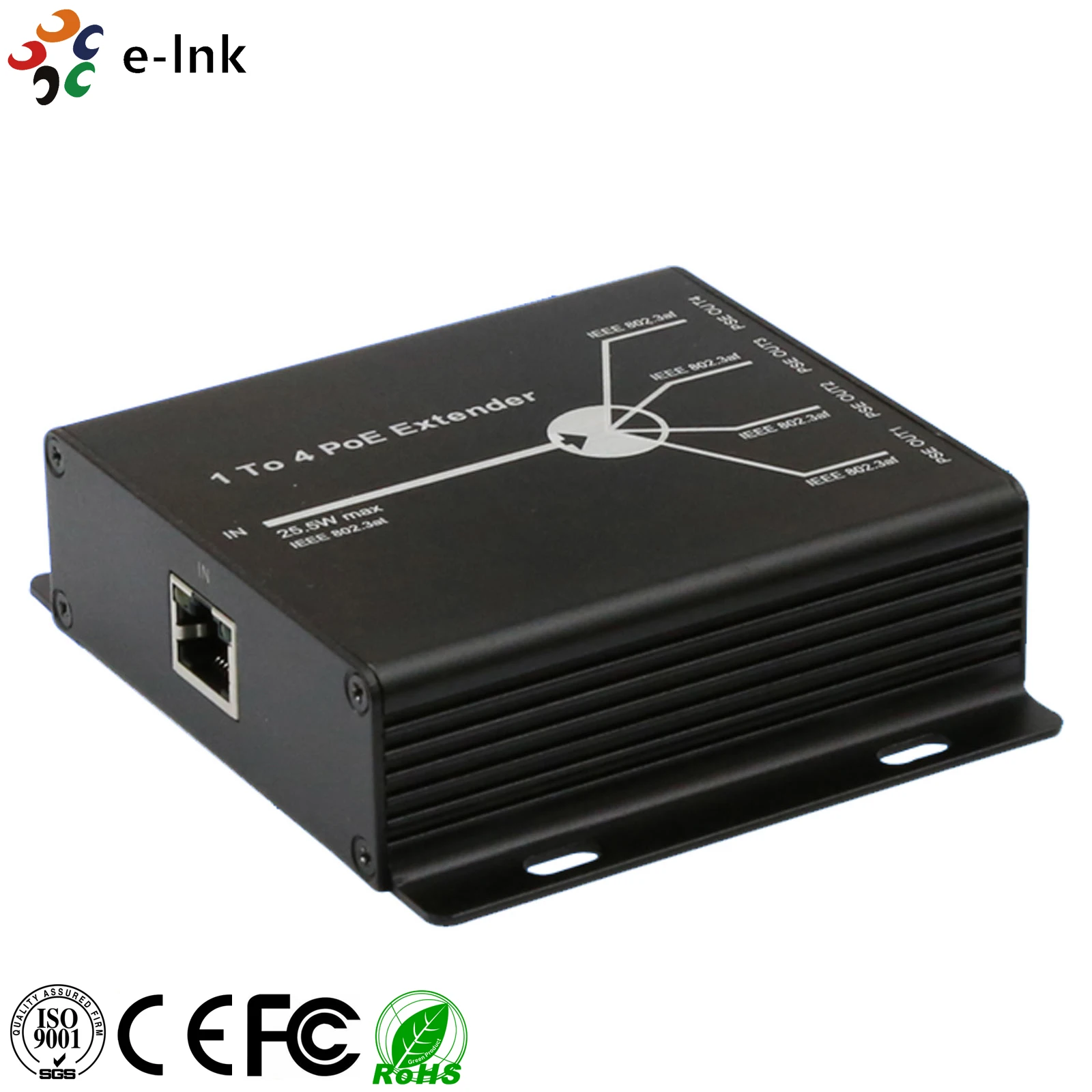  4 порта 10/100 м PoE удлинитель с расстоянием увеличения 120 метра